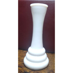 Vintage Randall 3 Ring Pedestal Milk Glass Bud Vase Art Deco MCM